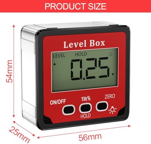  Gvolatee Magnetic Digital Protractor per Carpentieri e Costruttori, Precisione Elettronica, Mostra LCD
| Gvolatee Incli